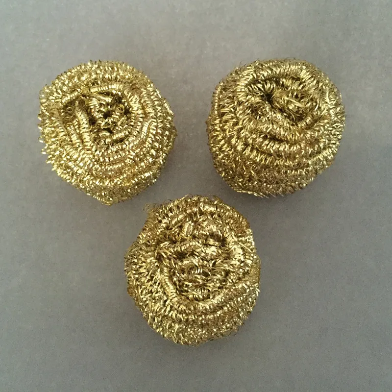 Bronze Metal Brass wire steel Wool Scourer scrubber for kitchen washing scourer sponge
