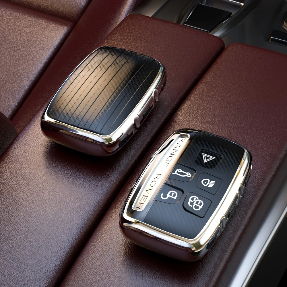Best selling soft TPU Carbon filament car key case For Land Rover Discovery Range Rover Sport Velar Evoque Freelander 2 Jaguar