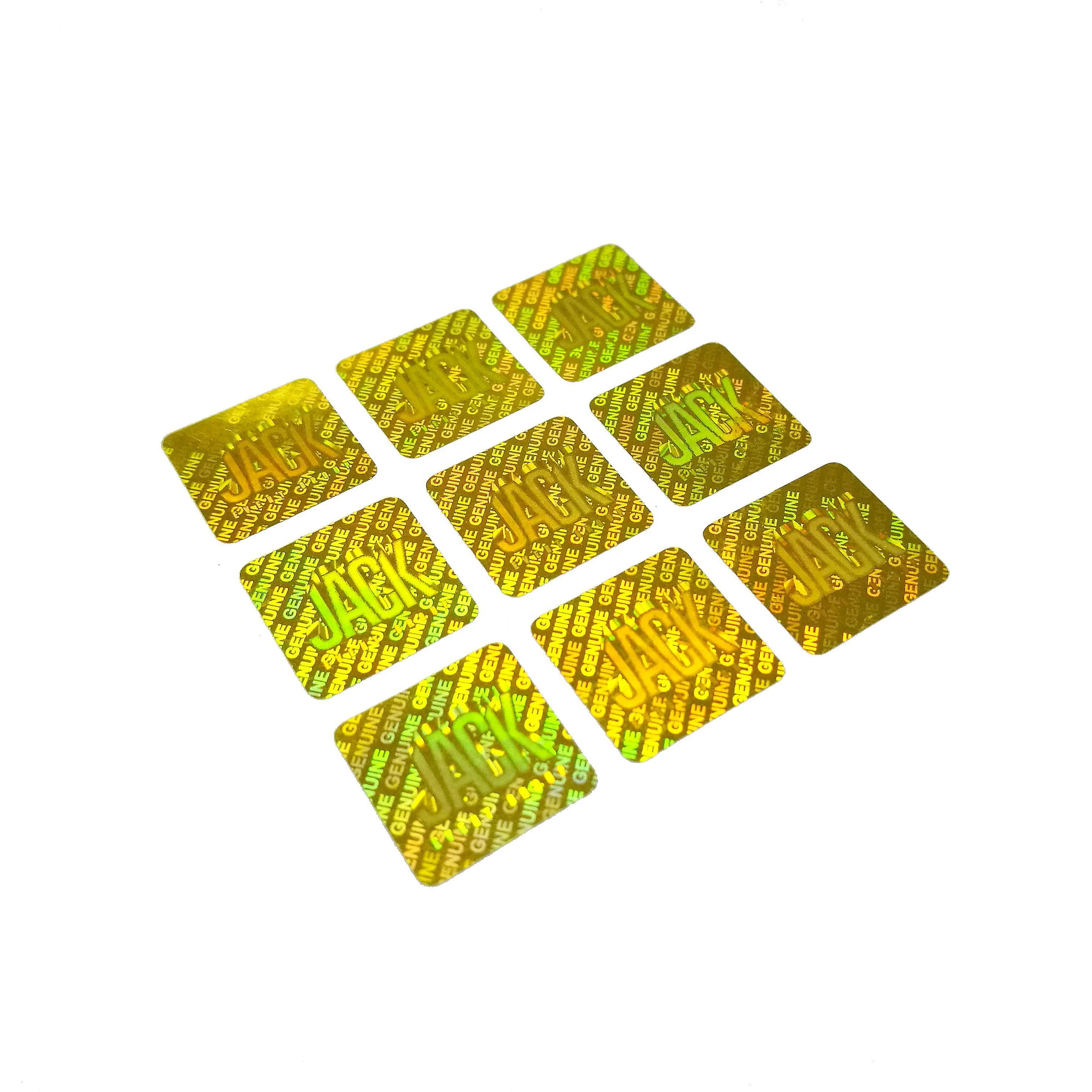 Custom Made Golden Hologram Security Sticker Laser  Label