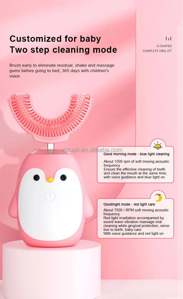 Mother's favorite smart u-shaped electric toothbrush childrens automatic premium refill convl u shape kids toothbrush electric.jpg