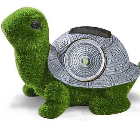 Custom design wholesale garden yard decoration resin  Solar Lighted Turtle Garden Statue artificial moss animal New arrival 2020