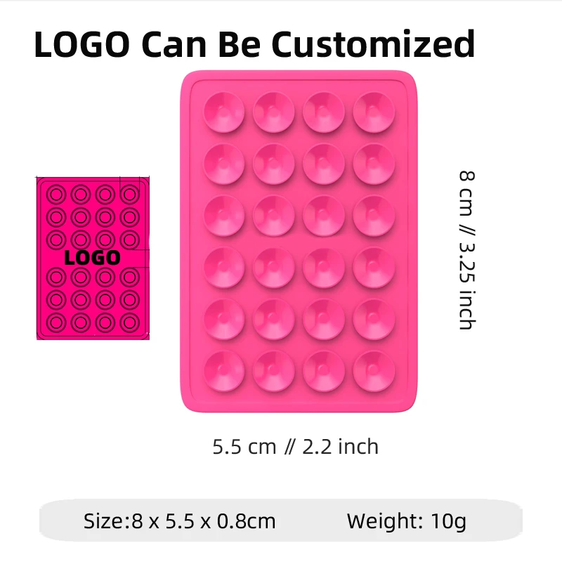 Reusable 24 Square Silicone Suction Cup Mobile Phone Tablet Suction Cup Videos Selfies Thickening Silicone suction phone holder