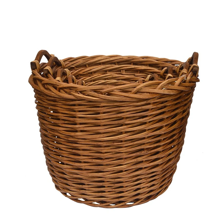 
Wicker baskets with wood handles Willow baskets for picnic 