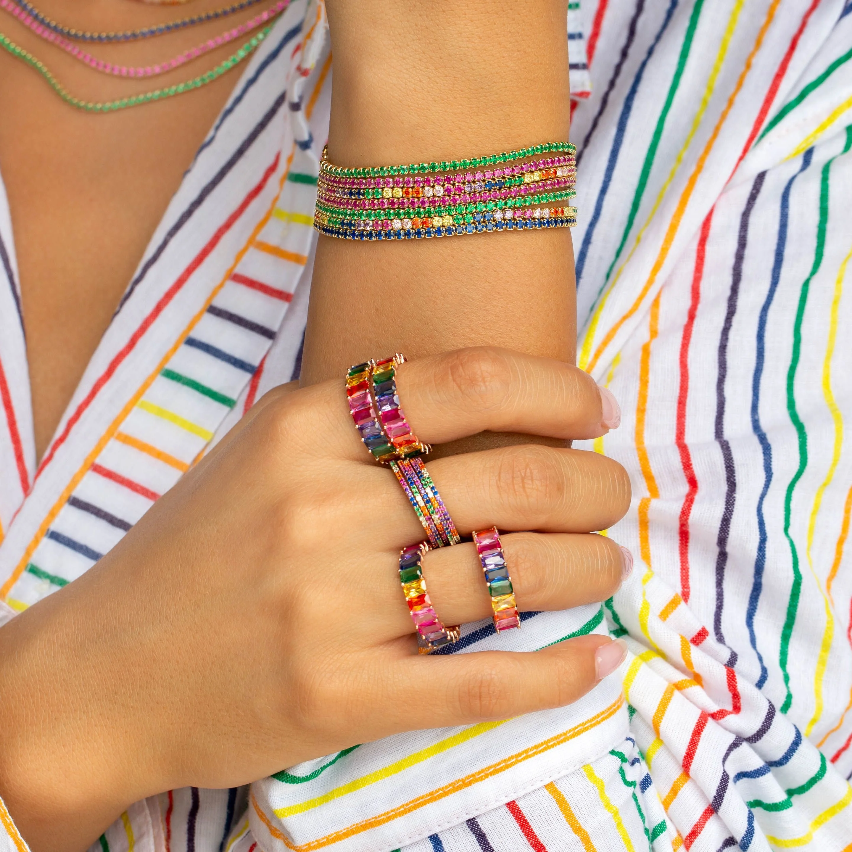 18k Gold Plated Cute Lovely Colorful Enamel Flower Women Finger Resizable Rings