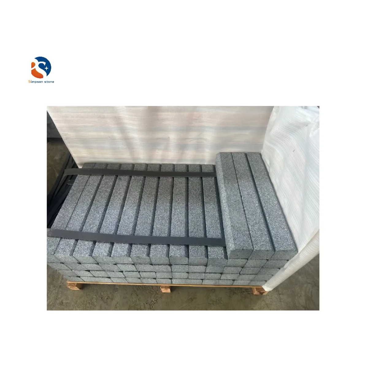 Simpson China G654 Granite Dark Black Stone Slab Kerbstone