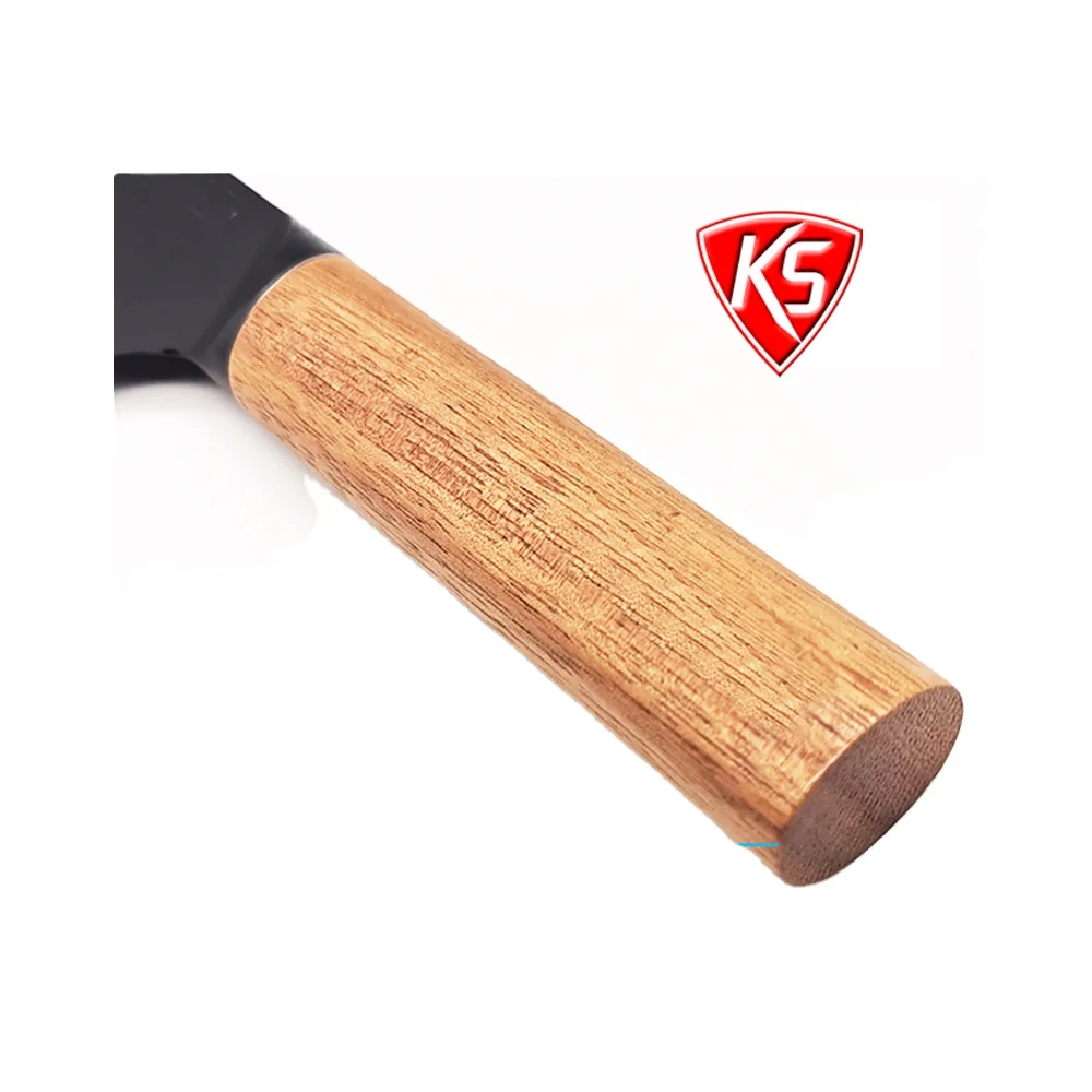 8 inch chef knives with acacia wood handle and black non stick coating on blade for kitchen knife set and kitchen tools