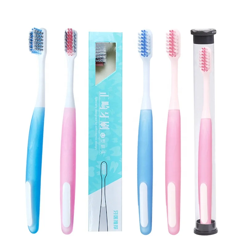 Custom Packing Travel Home Use Plastic Recyclable Tooth Brush U Shape Oral Care Orthodontic Toothbrush