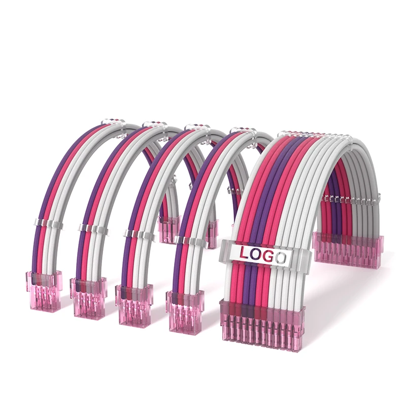 PSU Sleeved Cables Extension Kit Psu Cable Extension Cpu Power Supply 30cm ATX 24pin,CPU4+4p,PCI-E 6+2p ATX Cable