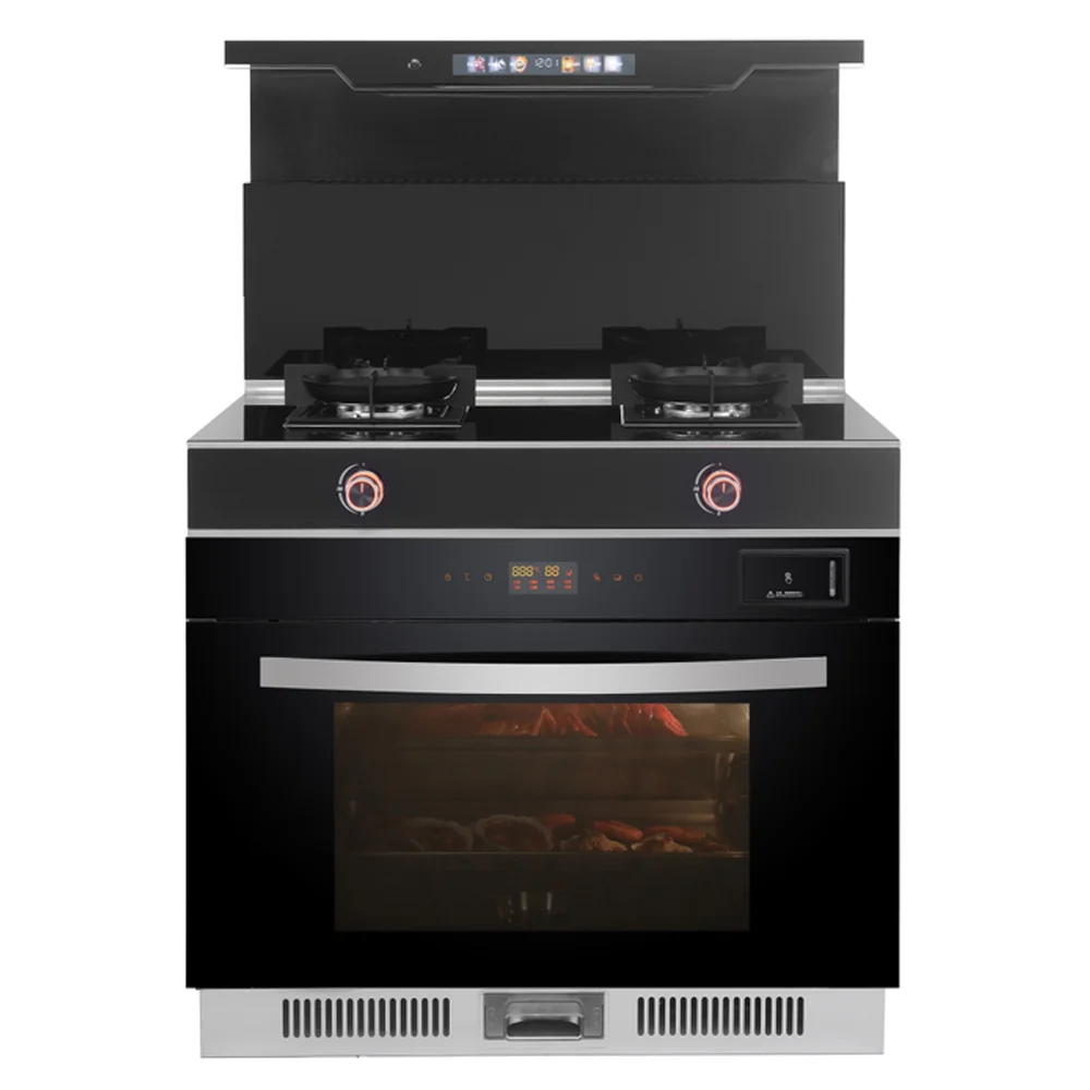 Integrated Stove Ih Cooker Multi-functional Gas and Range Hood + Gas Hob +Single Steam and Oven
