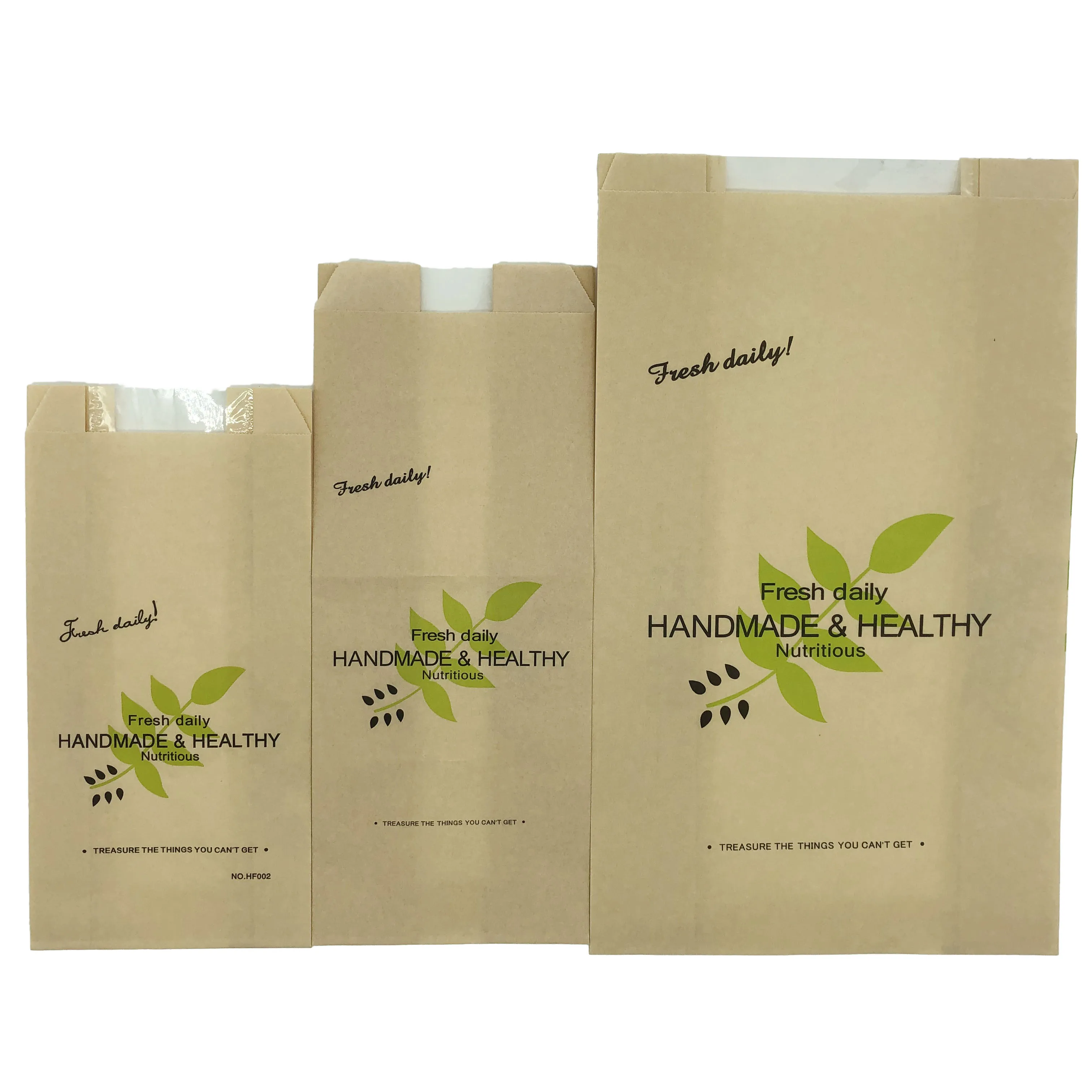 
Environmental-friendly Bakery Oil Proof Loaf Wrapper Bags Bread Kraft Paper Bag Wholesale 