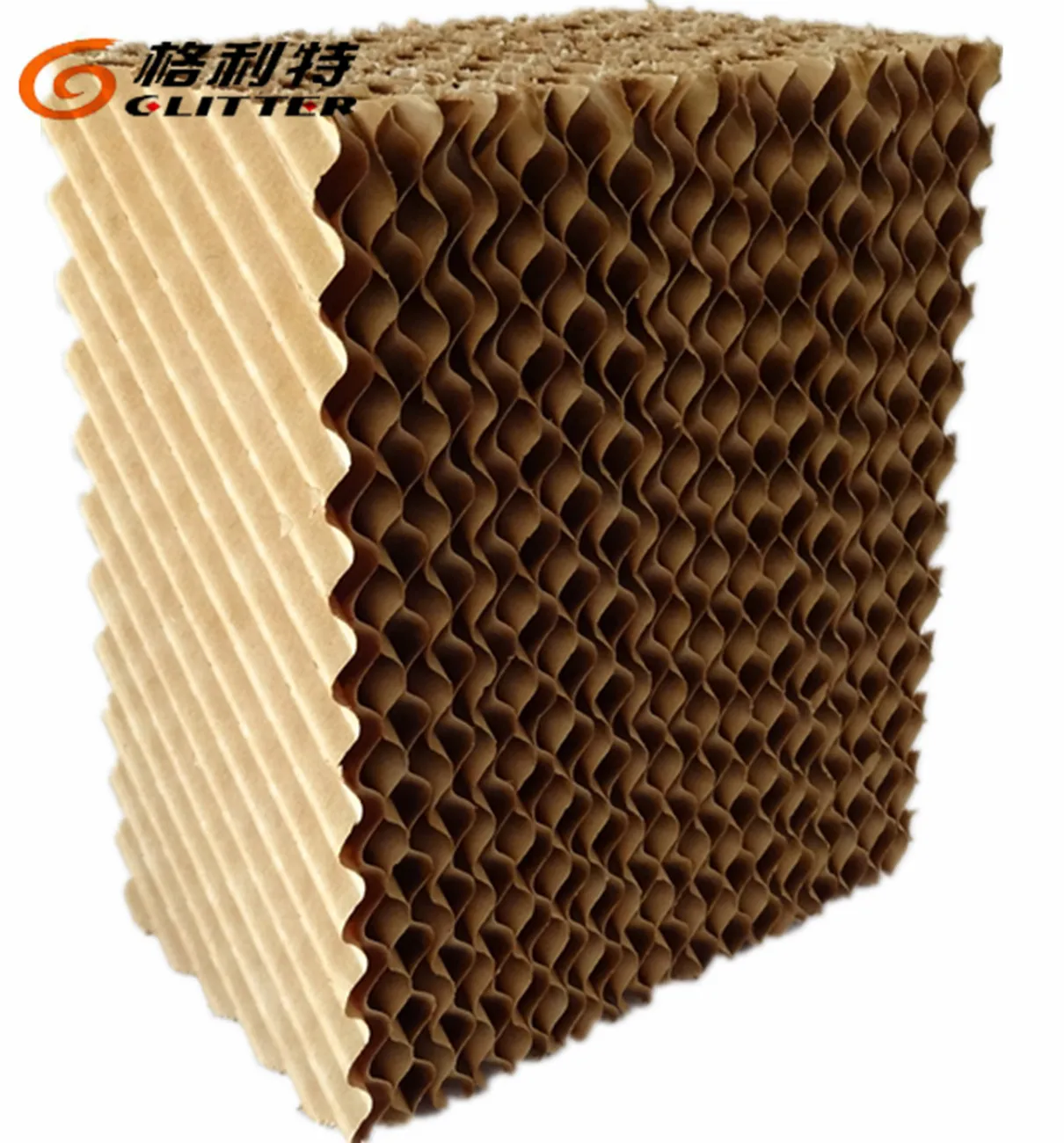 poultry farm Corrugated Cellulose Evaporative Honeycomb Filter Air Cooling Pad 7090 model in brown color