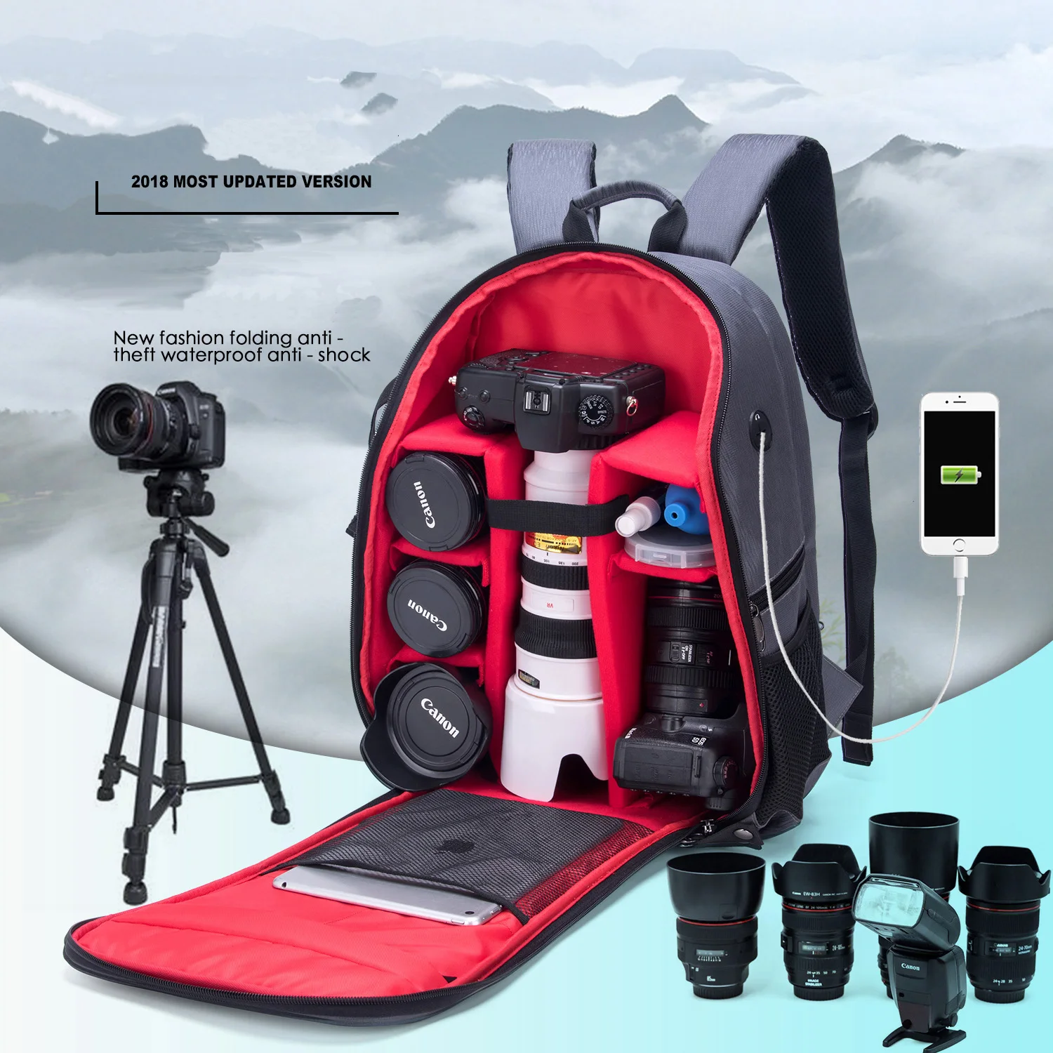  Профессиональный рюкзак для камеры oem объектива DSLR/SLR ноутбука и других аксессуаров цифровой
