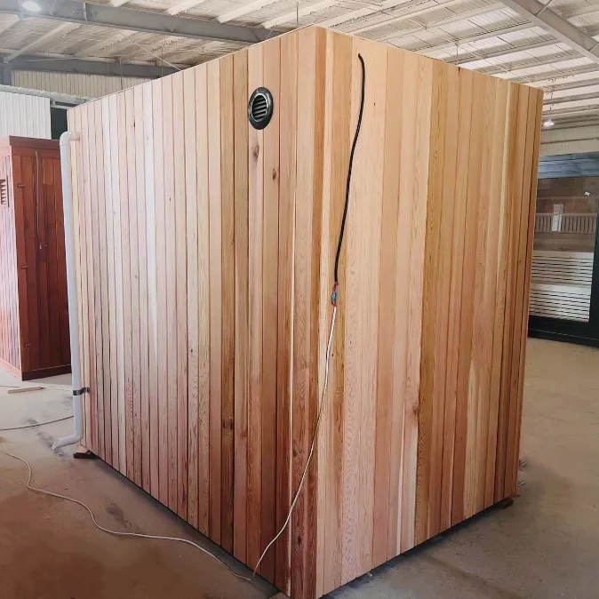 Portable Traditional red cedar Wooden Far Infrared Sauna Cold Plunge Ice Bath For 1-3 People Producer for Sale