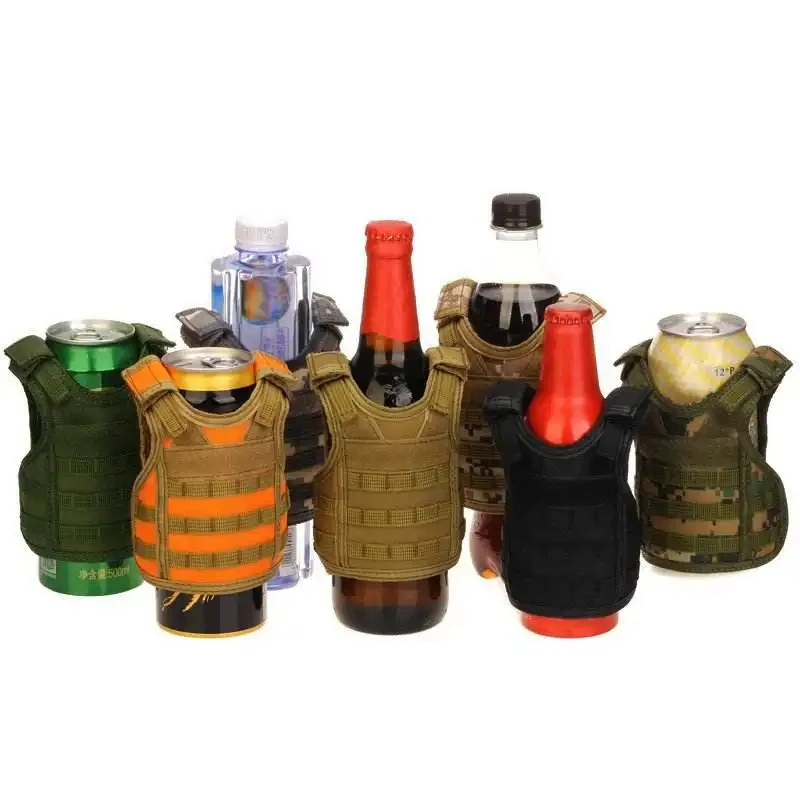 Custom Beer Vest Molle Adjustable Beverage Holder Tactical Bottle Gift Bag Mini Tactical Vest Beer Cooler