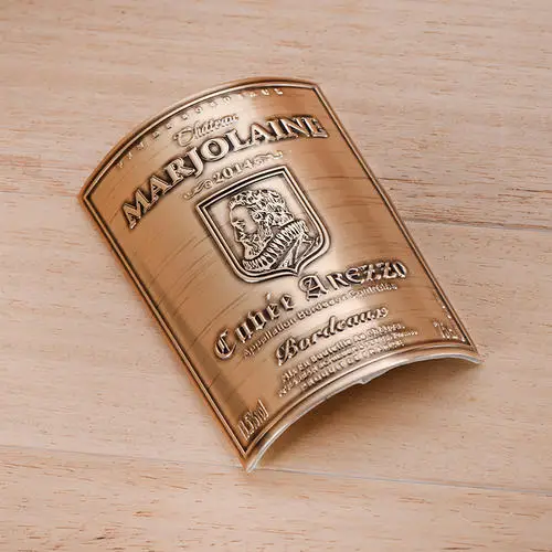 Custom Stamping Aluminum 3D Emblem wine bottle metal logo sticker metal Badge Label Metal Nameplate