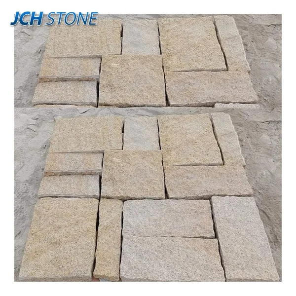 G682 yellow rust granite cubes cobblestone paving stone