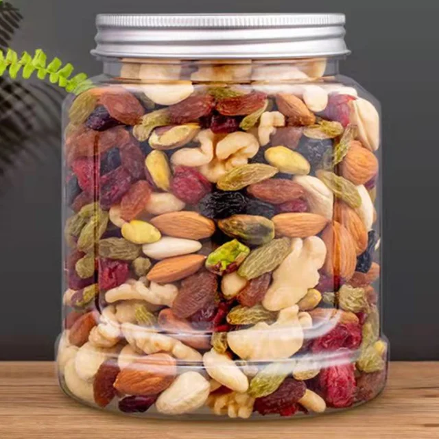 Nut Mix Traditional Flavor No Salt added Cashew Walnut Almond Packing Plastic Jar Healthy Nuts