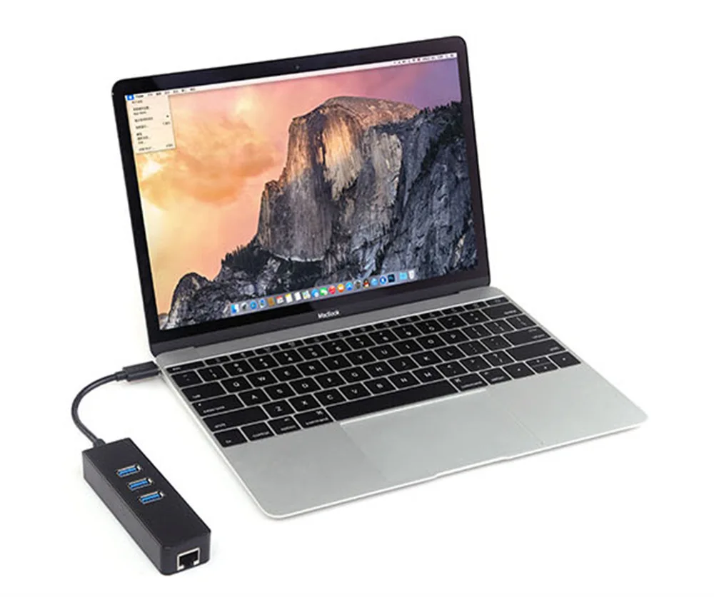 Aluminum RJ45 HUB Type C HUB 4K USB 3.0 Ethernet Lan 1000M GBE RJ45 External Monitor 4K 30HZ Display Adapter