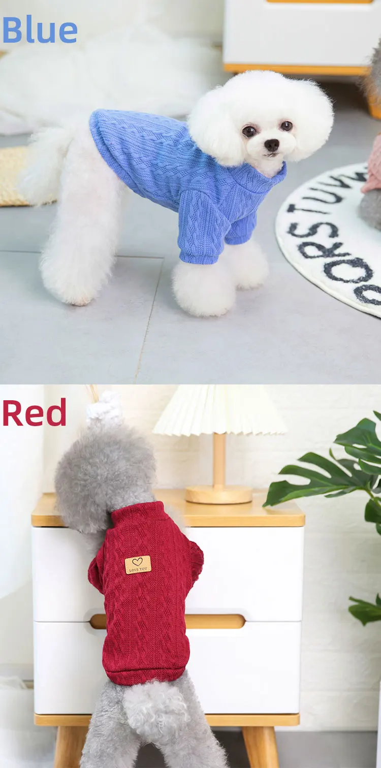 Spring Cute Fashion Medium Small Pet Clothes Poodle Pomeranian Dog Knitting Coat