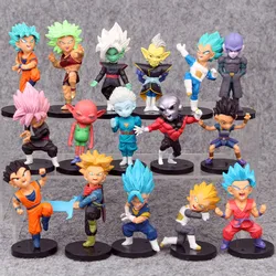 Top Quality 16pcs/Set Anime Dra gon Balls Super Saiyan Goku Character Model Decoration Collection Toy Action Figure