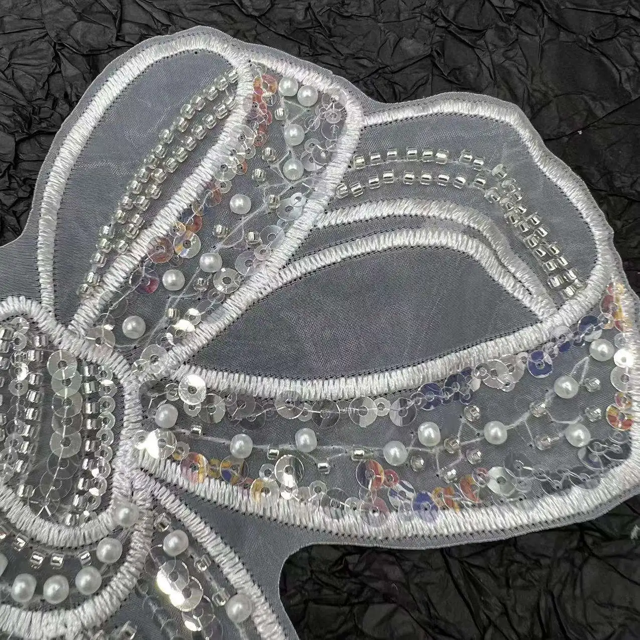 Spot source factory direct sales of rhinestone sequin lace accessories and embroidered lace decorations