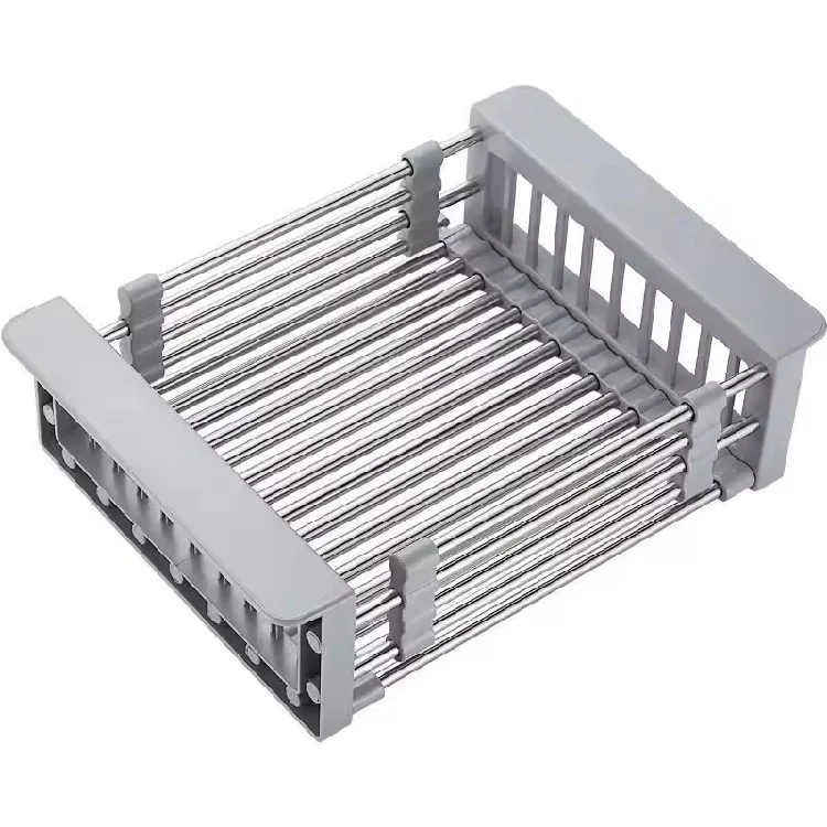6.7 Retractable Stainless Steel Single Tier Kitchen Sink Drain Basket Thickened Vegetable Basin Rack Drain Bowl Rack Shelving