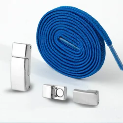 Upgraded Easy Lock Flat Elastic No-tie Shoe Laces With Magnetic Metal Buckle Quick Lock No Tie Flat Shoe string