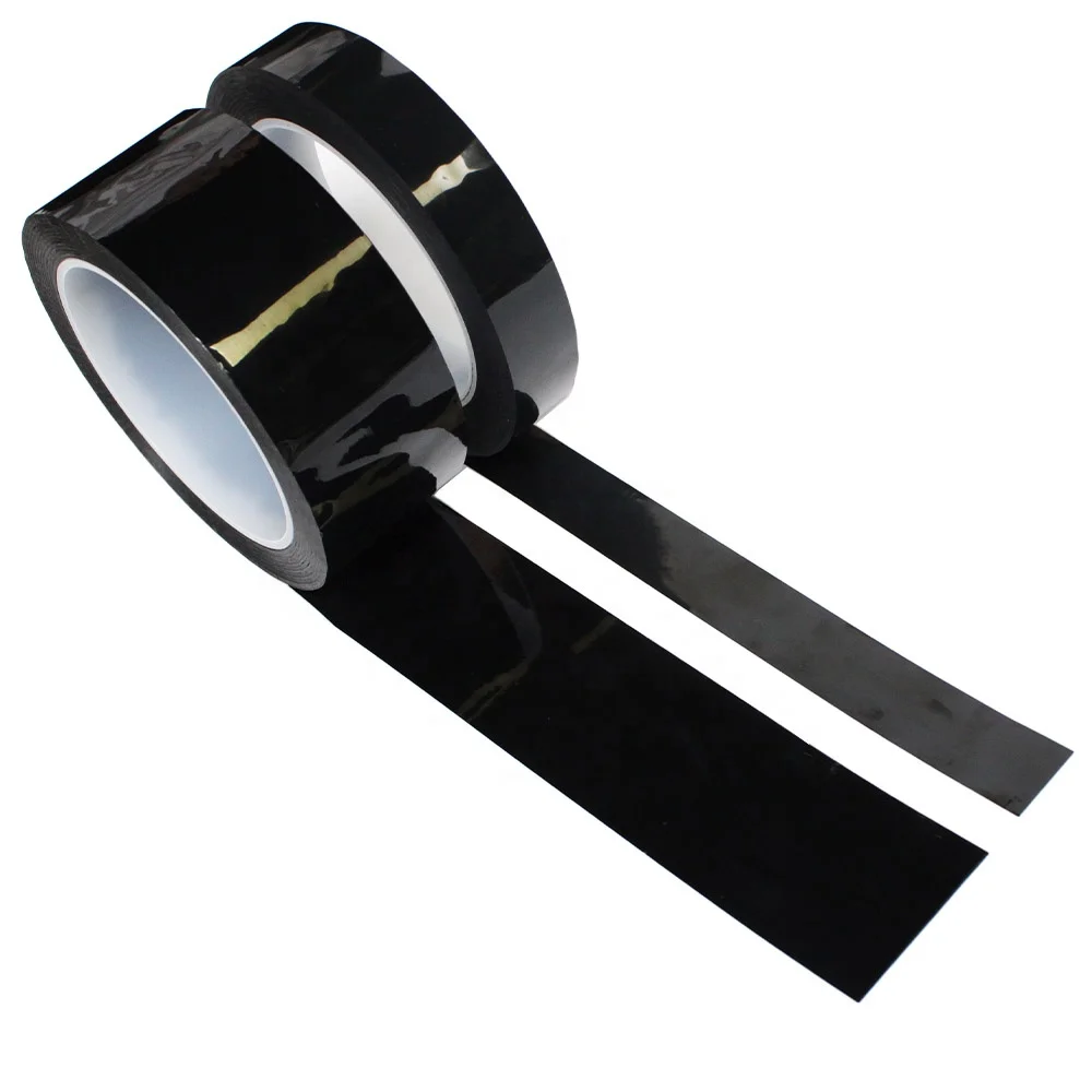2- Black Color Mara PET Film Acrylic Glue Self Adhesive 5S Pinstripe Transformer Insulation Mylar Polyester Electrical Tape