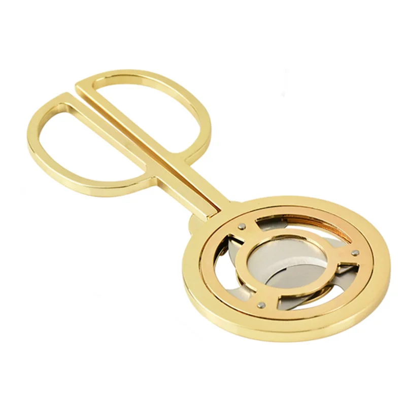 Qianxun OEM роскошные золотые креативные курительные тройные ножницы для сигар с 3 лезвиями металлический нож сигарет из нержавеющей стали резак