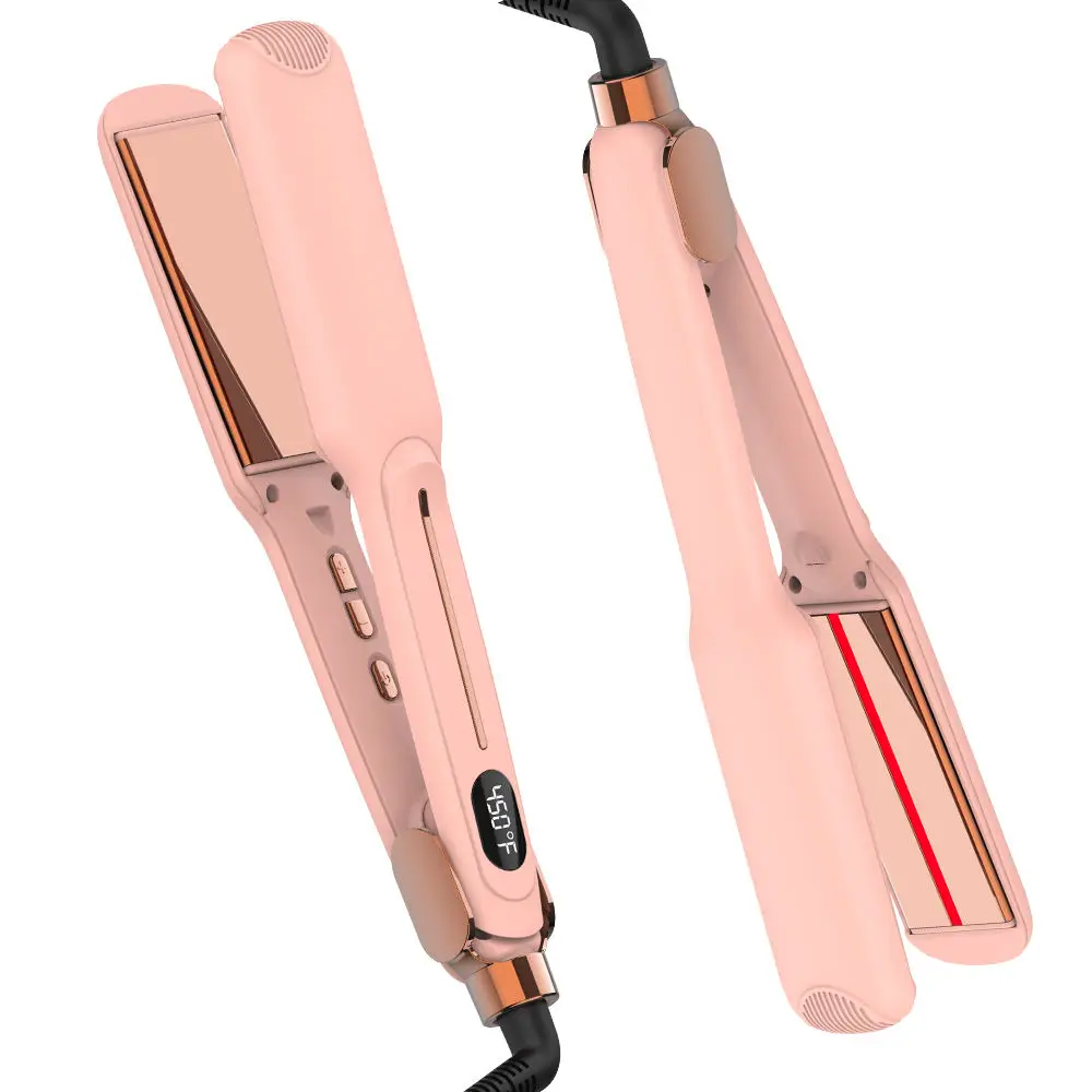 Portable Professional Hair Straightener Titanium Infrared MCH Flat Iron with Wide Plate Plancha De Cabello Straightening Hair
