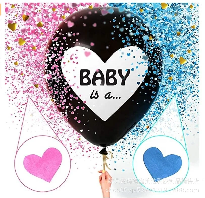  Heyha latex girl or boy 36 inch baby shower gender reveal party ballons confetti balloon