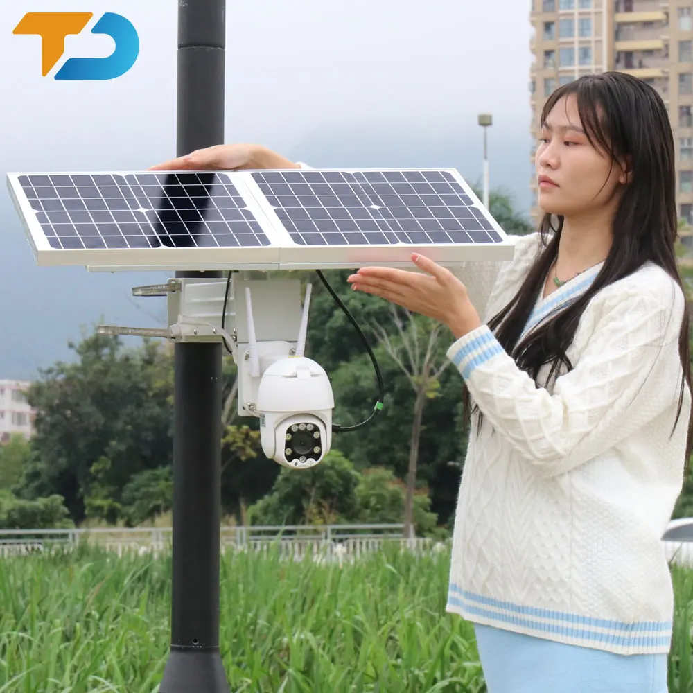 TecDeft камера высокого разрешения sim-карта cctv 4g 1080P Солнечная безопасности тропа Беспроводная система наружной