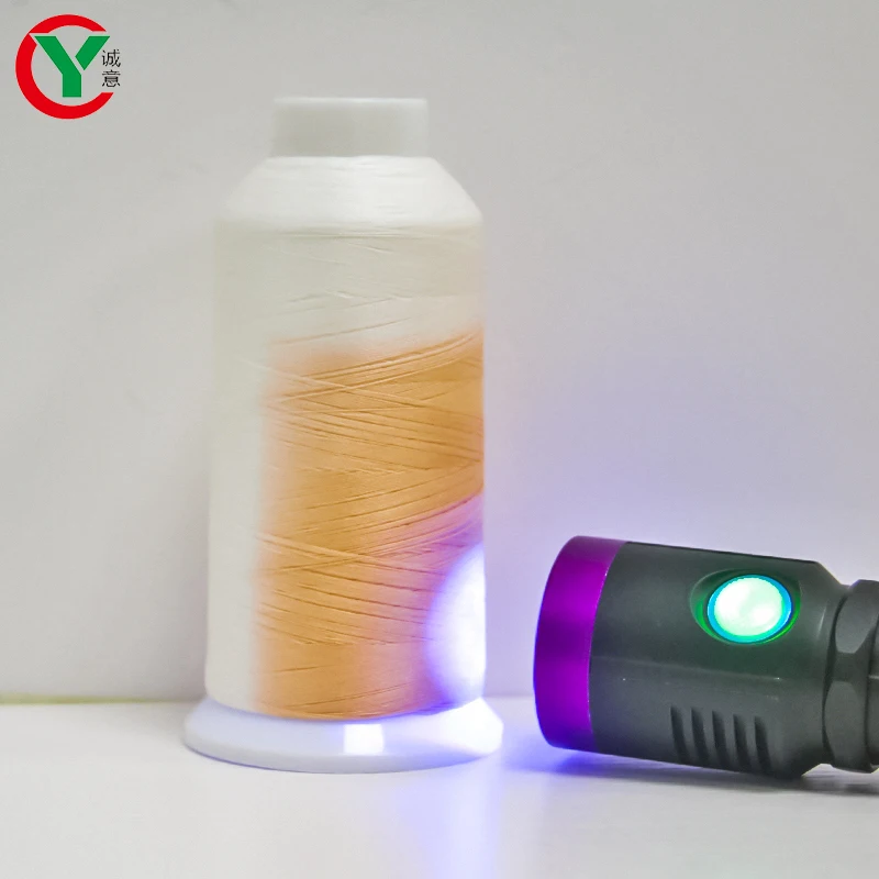 Low MOQ Multiple Color Options New Functional Yarn Embroidery Thread 100% Polyester FDY Yarn 150D/2 UV Color Changing Thread