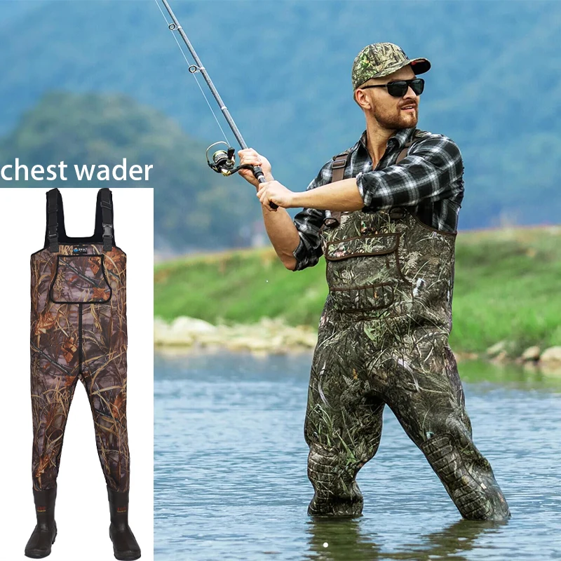 2024 Hot Selling breathable keep warm Hunting Waders fishing boots  thicken camouflage neoprene chest waders