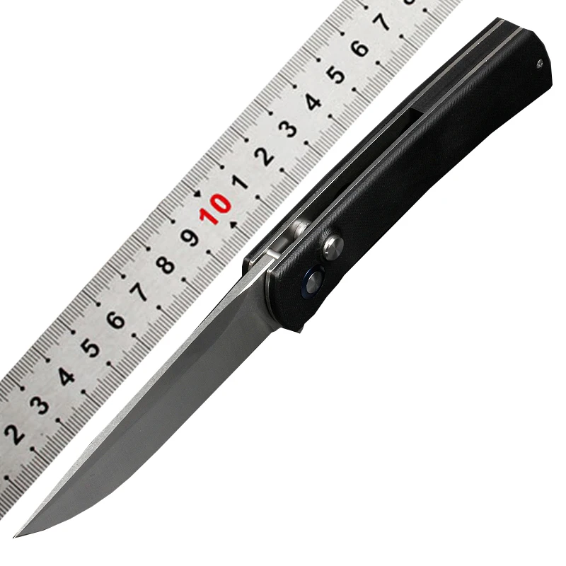 OEM high hardness 58-62HRC CNC blade and G10 built-in bearings folding camping knife with gift box