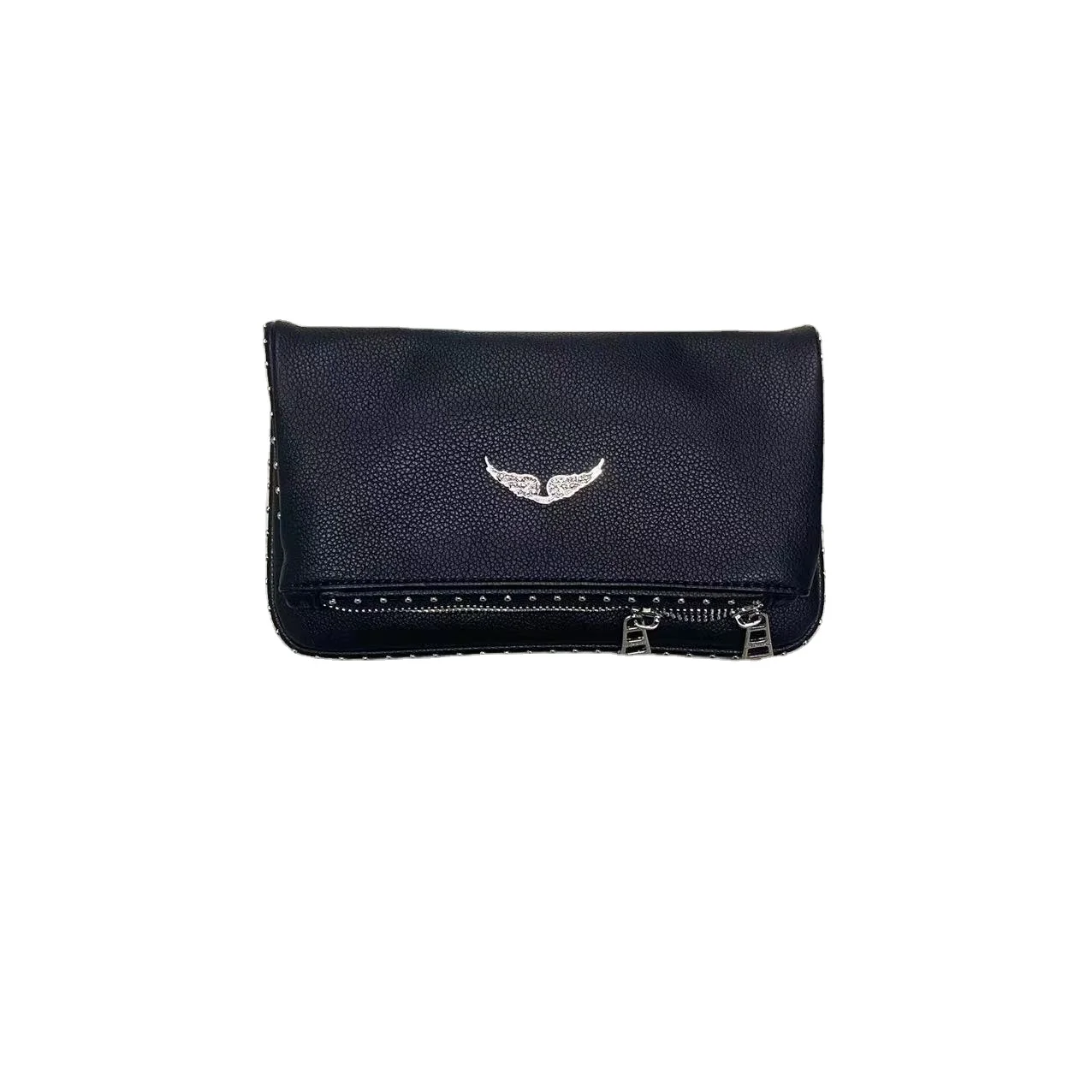 New fashion casual ladies cowhide shoulder bag with rivet metal chain bag at the bottom