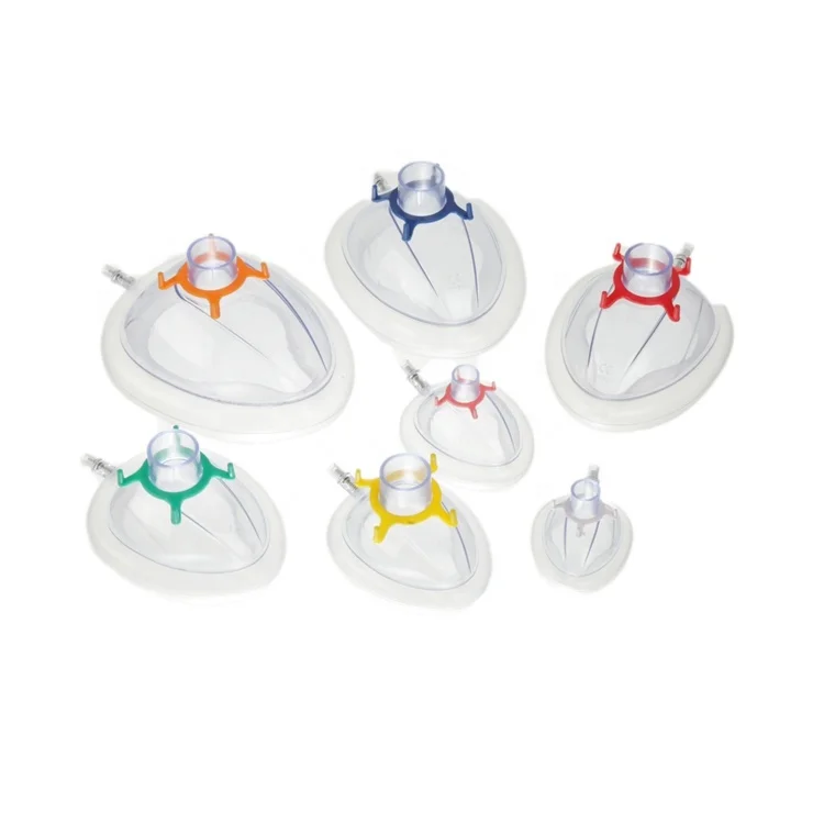 High quality Medical Consumables PVC Economy  Anesthesia Mask, with air cushion, DEHP FREE, Transparent, Disposable
