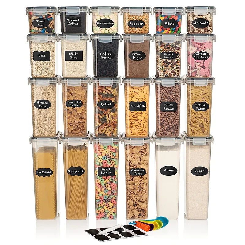 OEM/ODM 24Pack Set Kitchen Storage Container Stackable Transparent With Airtight Lids Food Storage Box Plastic mold