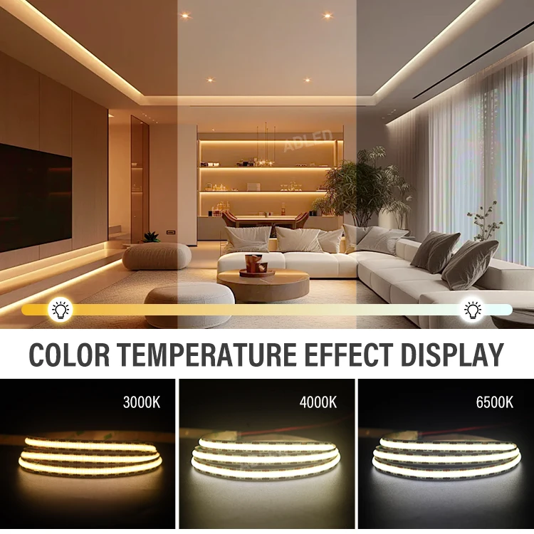 528Chips 8Mm Mini Cut Pcb Customizable Red Light Led Cob Strip Dc24V 10W 16.4Ft Ambilight Indoor Decorative Cob Led Strip Light