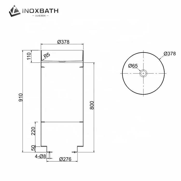 Luxury Floor Standing Stainless Steel Public PVD rose gold round hand wash basin sink with pedestal Hotel bathroom sinks