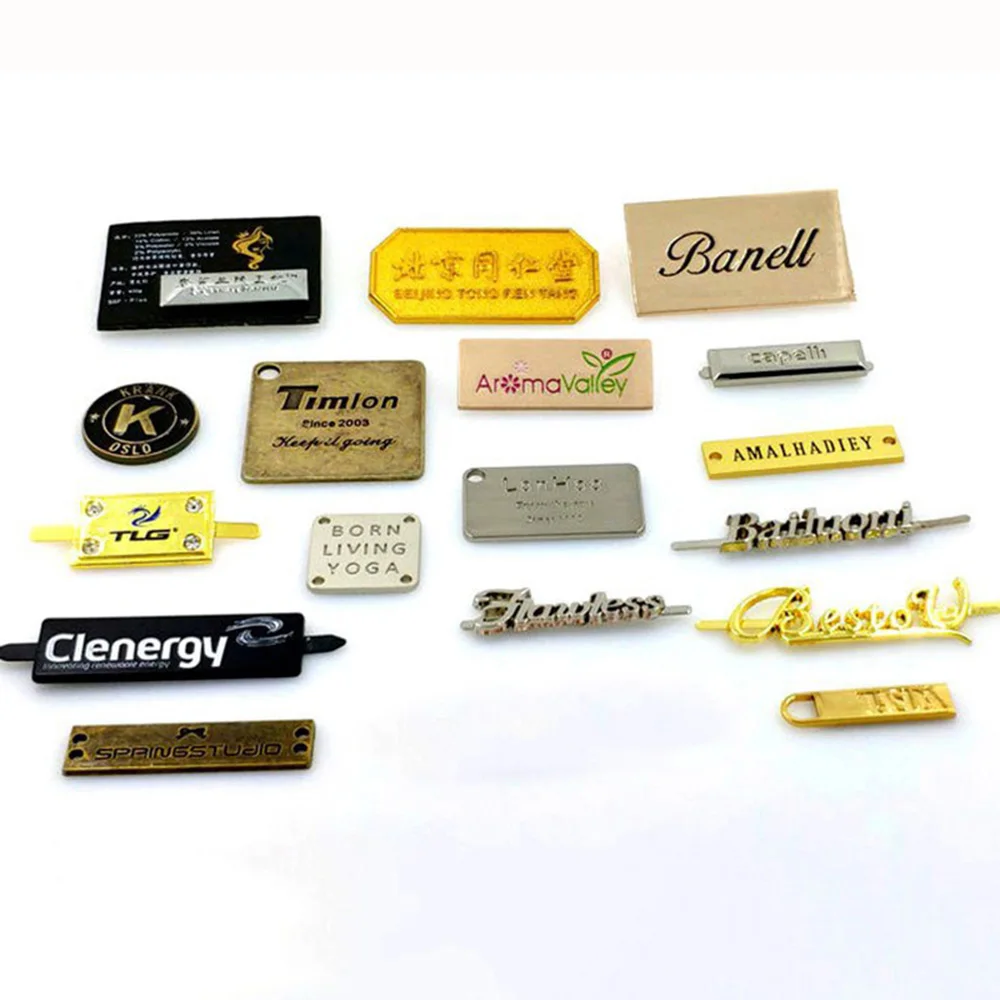 FREE SAMPLE Iron logo trademark clothing hardware accessories logo metal cloth bag handbag hardware pin label