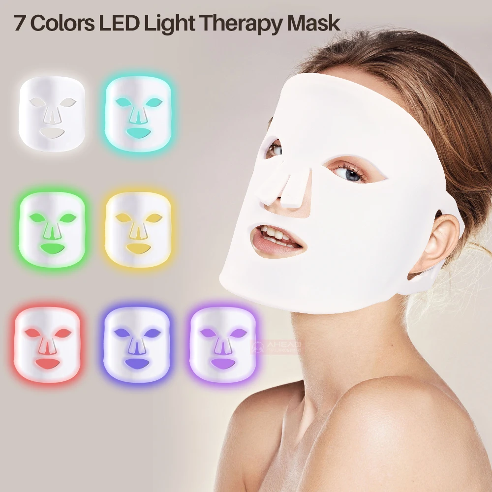 Portable Silicone Wireless Face Mask LED Facial Therapy Mask With 7 Different Colors 60 Pcs LED Lamps Beauty Products For Women