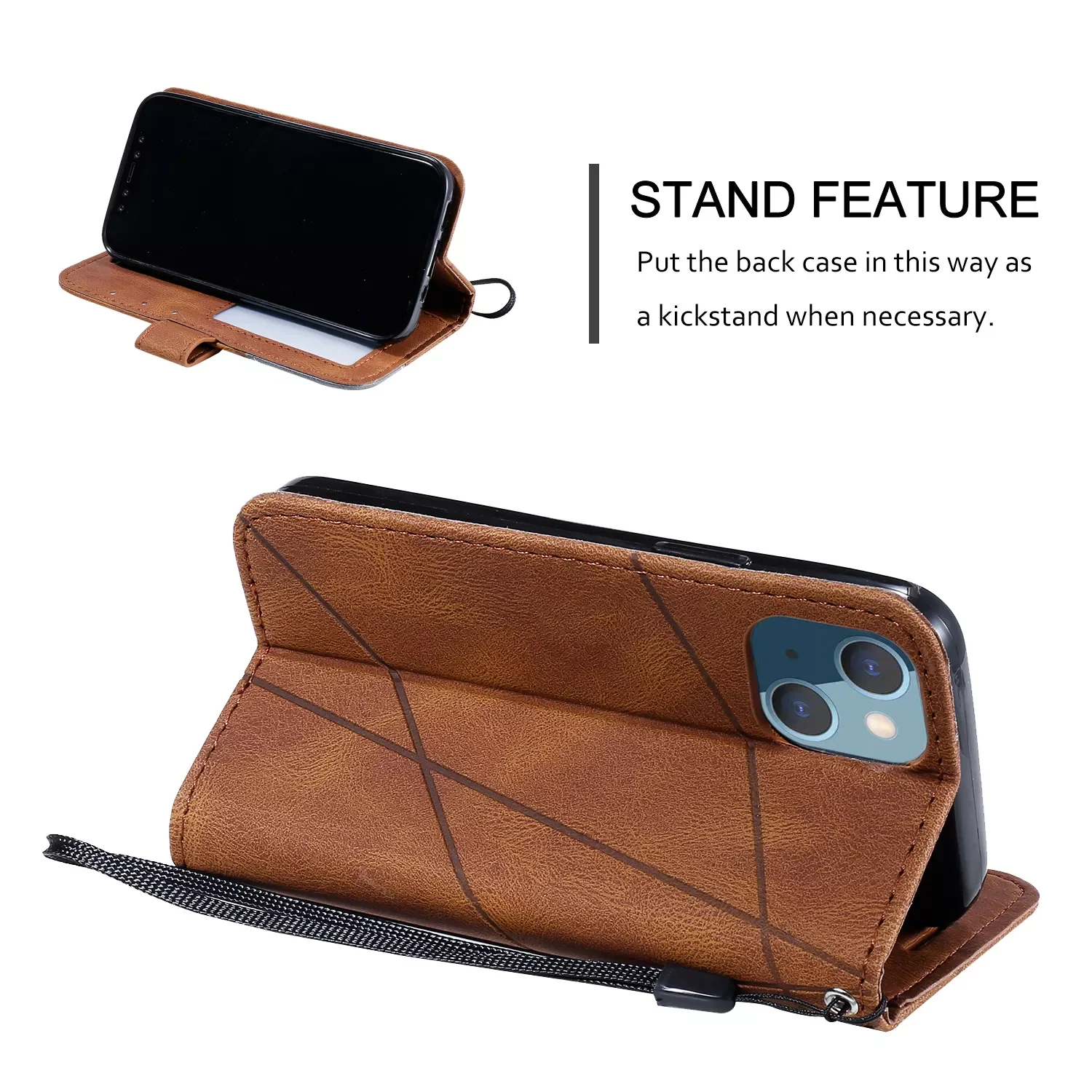China Supplier Multifunction With Wallet Strap Mobile Back Cover For Samsung Phone Case PU leather Case For iPhone 13 Pro Max