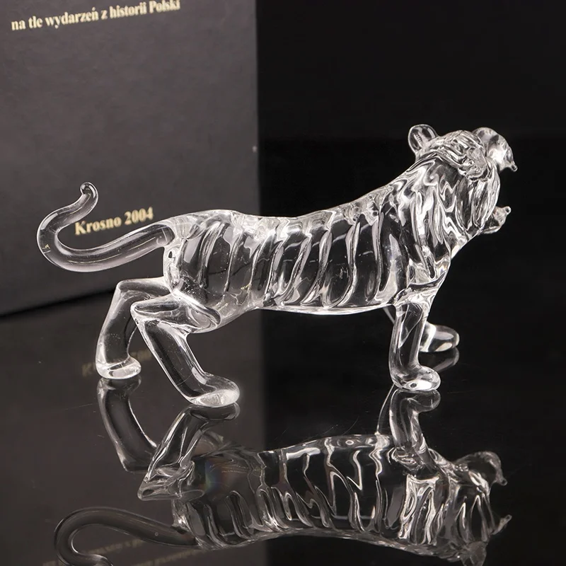 The Last Factory Wholesale Custom Animal Figurine Decorative Crystal Tiger Glass Crystals For Crafts