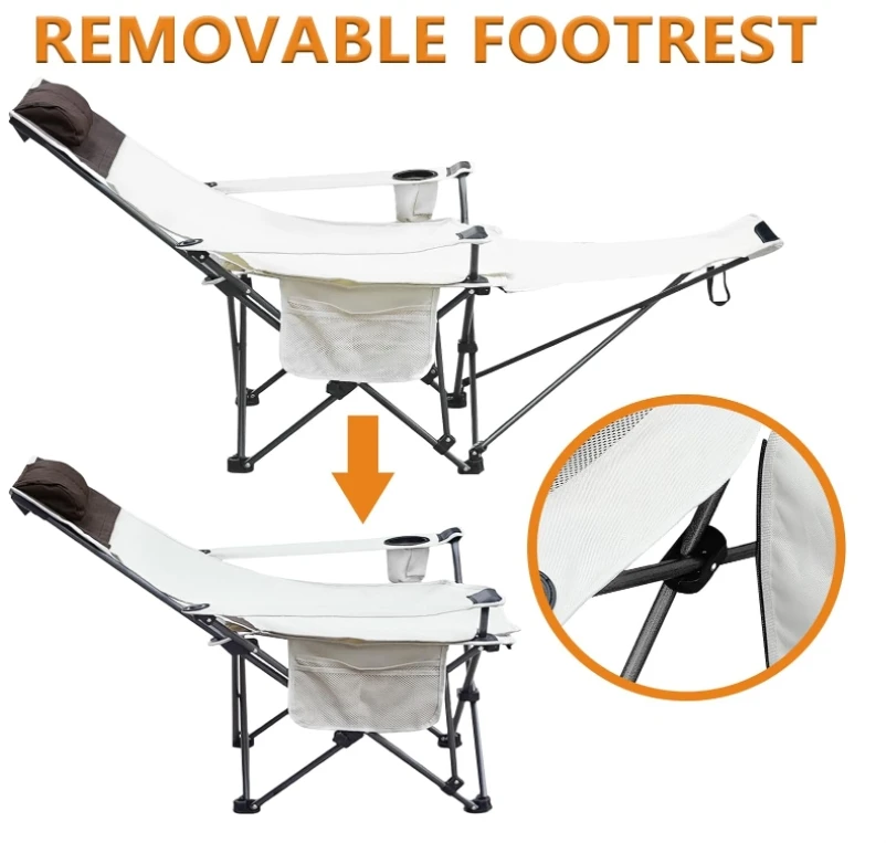 Outdoor folding recliner chair sun lounge chairs portable Camping  beach chaise lounge chair