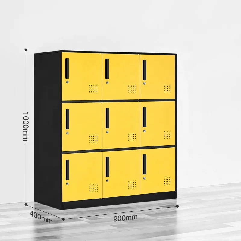 Home Office Furniture Colorful Metal Storage Cabinet Multi-door 9 Door Steel Locker Cupboard