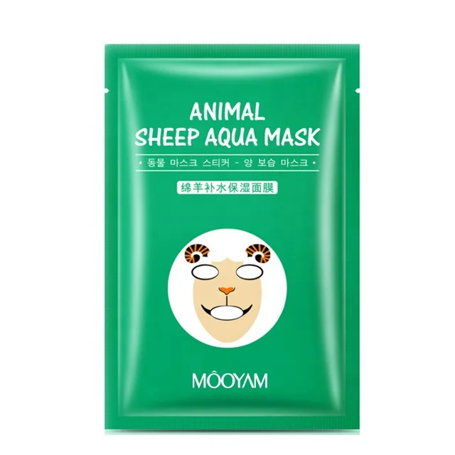 OEM private label organic facial korean beauty skin care face mask sheet mascarillas faciales coreanas animal sheep aqua mask