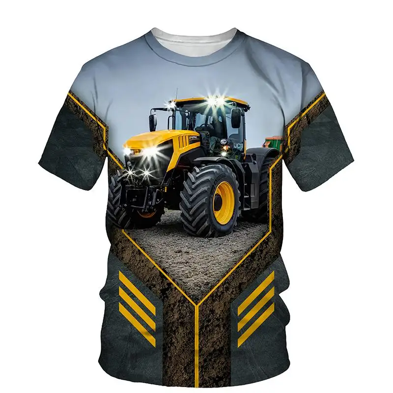Sublimation Kids T Shirt Cartoon Truck Tractor Luxury Designer Boys Girls Short Sleeve Tops Popular Wholesale Comfort Child Tee
