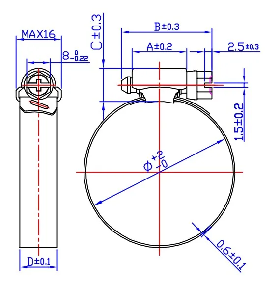 Stainless steel customizable high quality american type hose clamp