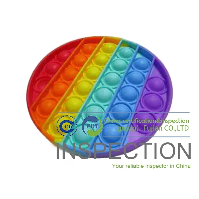 Push pop bubble fidget toy third party quality control qc final random inspection service in yiwu zhejiang